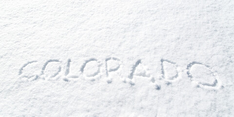 Colorado in the Powder - The word Colorado written in powder snow