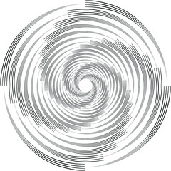  Dotted, dots, speckles abstract concentric circle. Spiral, swirl, twirl element.Circular and radial lines volute, helix.Segmented circle with rotation.Radiating arc lines.Cochlear