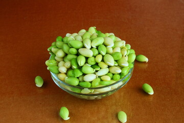 peeled and sprouted hyacinth beans or valor beans indian vegetable,known in india as chhib daal