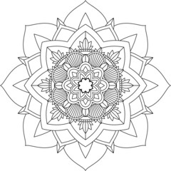 Easy Mandala coloring book simple and basic for beginners, seniors and children. Set of Mehndi flower pattern for Henna drawing and tattoo. Decoration in ethnic oriental, Indian style.