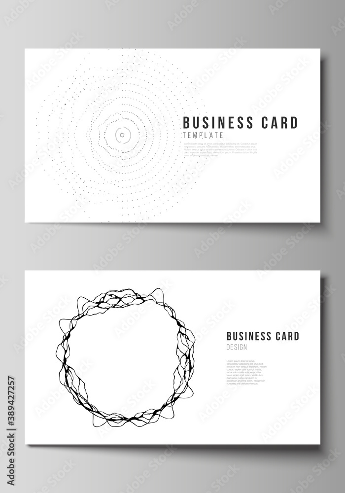 Poster the minimalistic abstract vector illustration of editable layout of two creative business cards desi