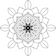 Easy Mandala coloring book simple and basic for beginners, seniors and children. Set of Mehndi flower pattern for Henna drawing and tattoo. Decoration in ethnic oriental, Indian style.