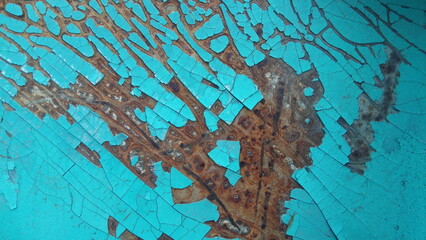 texture of rust and burnt paint on metal