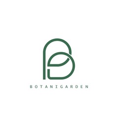 Botanical Letter B with leaf logo Template Design for nature business