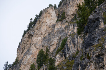iking trekking path from wolkenstein to the stevia hut with the in october 2020, beautiful nature dolomites