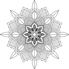 Easy Mandala coloring book simple and basic for beginners, seniors and children. Set of Mehndi flower pattern for Henna drawing and tattoo. Decoration in ethnic oriental, Indian style.