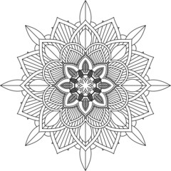 Easy Mandala coloring book simple and basic for beginners, seniors and children. Set of Mehndi flower pattern for Henna drawing and tattoo. Decoration in ethnic oriental, Indian style.