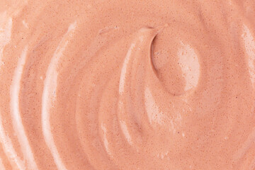 Textured cosmetic gel scrub for face and body made from sea salt and natural clay. Beauty texture. Selective focus