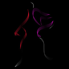 Abstract wave lines in the background. A kiss. Illustration for modern business design. Smooth lines abstract gradient color background. Vector illustration.