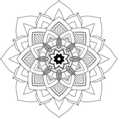 Easy Mandala coloring book simple and basic for beginners, seniors and children. Set of Mehndi flower pattern for Henna drawing and tattoo. Decoration in ethnic oriental, Indian style.