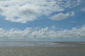  A beautiful cloudy sky over the Dutch Wadden Sea.