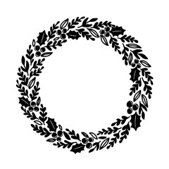 Christmas floral wreath. Perfect design for greeting cards, posters, T-shirts, banners, print invitations.