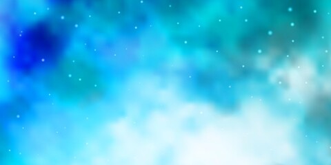 Light BLUE vector background with small and big stars.
