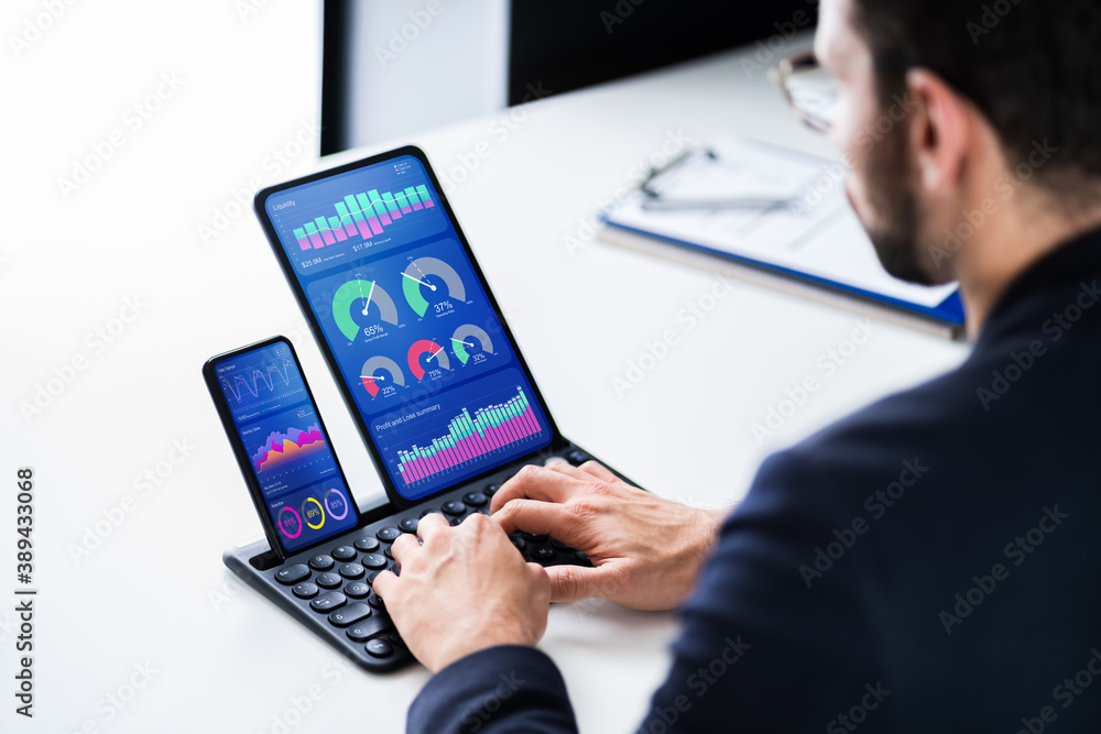 Poster kpi business analytics data dashboard. analyst