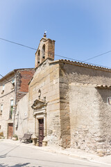 Fototapeta na wymiar church of San Salvador in Vergós de Cervera village, La Segarra, Province of Lleida, Catalonia, Spain