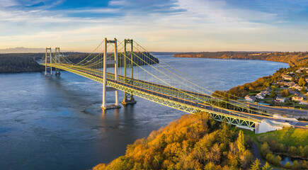 Narrows bridge in Tacoma Washington during late fall © Centioli Photography