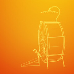 Musical instruments set. Rock band drum kit. Percussion musical instrument