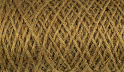 Background of a skein of thick jute twine.