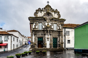 Azores, island of Sao Miguel, the baroque style church of Holy Spirit in Ribeira Grande 