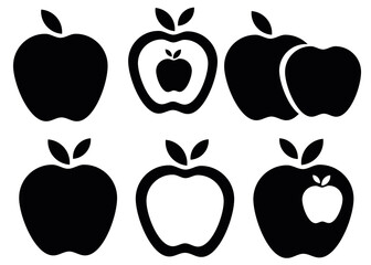 Apples logos in a set. Vector image.