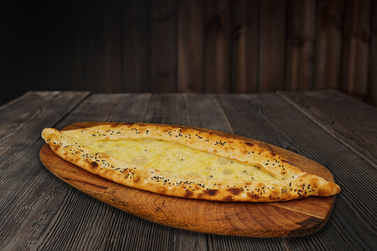 Traditional turkish pizza pide with cheese / pide mit  K&auml;se