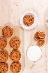 yummy homemade natural cookies on the rustic surface