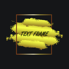 abstract golden brush frame background with space for text
