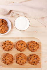 yummy homemade natural cookies on the rustic surface