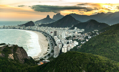 Obraz premium Copacabana Beach in Rio de Janeiro aerial shot