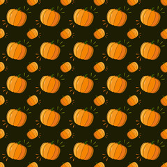 Seamless background. Vector. Pumpkin. Autumn pattern.