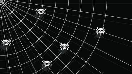 Spider Web On Dark Background Halloween Design Elements Spooky Scary Horror Decor Vector