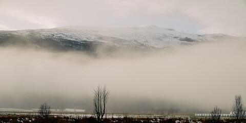 Fog in the valley. Sunrise in and fog. Autumn. Shot in Gol, Hallingdal towards Hemsedal.  © SteinOve