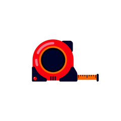Measuring tape in flat design. Vector stock illustration.
