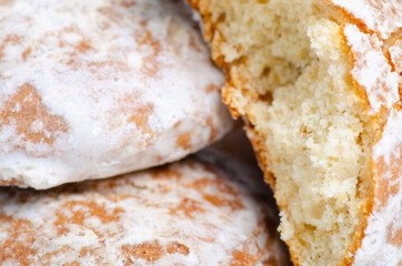 Heap gingerbread sweet cookie delicious dessert, macro