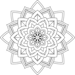 Easy Mandala coloring book simple and basic for beginners, seniors and children. Set of Mehndi flower pattern for Henna drawing and tattoo. Decoration in ethnic oriental, Indian style.