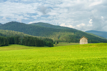 Obraz premium Cycleway of Pusteria valley at summer