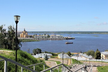 View of Strelka and Alexander Nevsky Cathedral in Nizhny Novgorod
