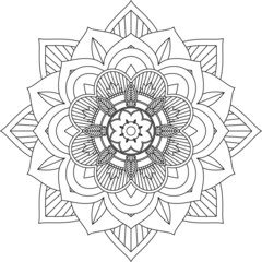 Easy Mandala coloring book simple and basic for beginners, seniors and children. Set of Mehndi flower pattern for Henna drawing and tattoo. Decoration in ethnic oriental, Indian style.