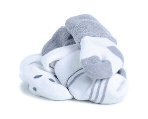 Baby socks cloth on white background isolatio