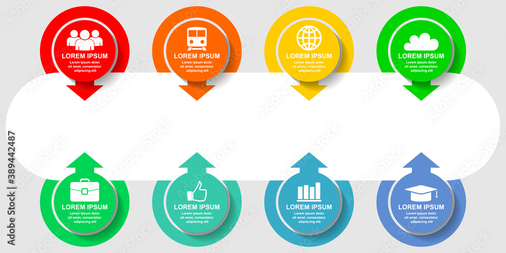 Aufkleber Flat design infographic vector template for web presentation and diagram, business concept