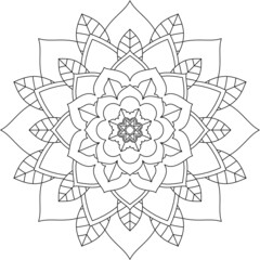 Easy Mandala coloring book simple and basic for beginners, seniors and children. Set of Mehndi flower pattern for Henna drawing and tattoo. Decoration in ethnic oriental, Indian style.