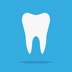 Tooth flat vector icon isolated background. Silhouette of teeth symbol for dental clinic. Vector eps10 illustration.