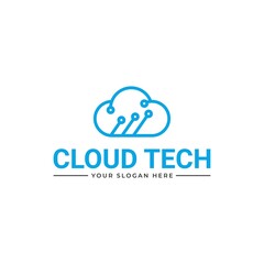 cloud tech logo vector. cloud tech logo