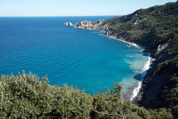 Fototapeta na wymiar Endless blue, Aegean sea as seen from the north side of the island of Skiathos, Greece
