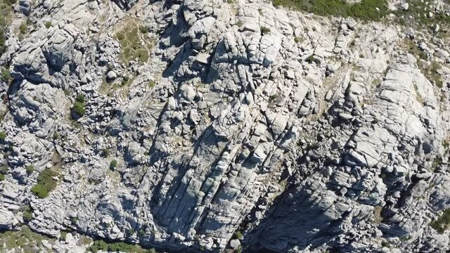 View from above of sardinian rocks (monte limbara), sunny.