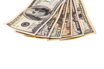 Close up view holding  dollars. Money concept background.
