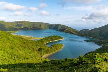 Fototapeta na wymiar Azores, Island of Sao Miguel, view on the Lago Do Fogo (Fire Lake)