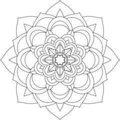Easy Mandala coloring book simple and basic for beginners, seniors and children. Set of Mehndi flower pattern for Henna drawing and tattoo. Decoration in ethnic oriental, Indian style.