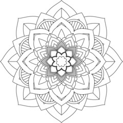 Easy Mandala coloring book simple and basic for beginners, seniors and children. Set of Mehndi flower pattern for Henna drawing and tattoo. Decoration in ethnic oriental, Indian style.