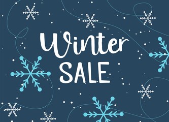 Winter sale poster design template or Background. Creative business promotional vector.